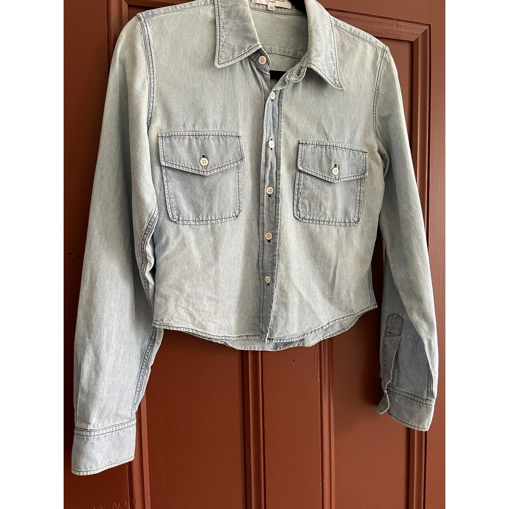 Balenciaga Fall 2002 Nicolas Ghesquiere Archive Denim Shirt Light Wash 38 - Picture 2 of 8